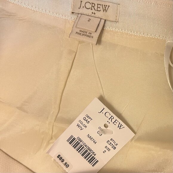 J. Crew Crepe Box-Pleated Mini Skirt - Warm Ivory - US 2 - NWT (As Is) - Picture 4 of 5